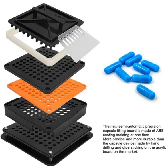 100 Holes Capsule Filling Machine Manual Capsule Filling Device for DIY Capsules - Picture 5 of 6